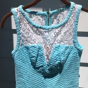 Lilly Pulitzer light aqua & lace shift SZ 00